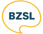 Neues Logo: Sprechblase orange umrandet. Darin steht BZSL in dunkelblauer Schrift.